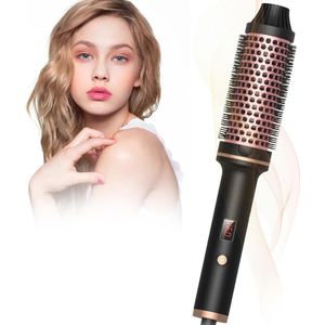 Föhnborstel 3-in-1 thermische borstel 38mm - warme luchtborstel salon - One Step haardroger en volume-heteluchtborstel - ionen-haardroger haarschade - volumineuze krulborstel - ronde borstel cadeau voor .