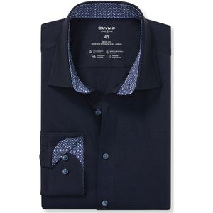OLYMP - 24/7 Level 5 - Body Fit Overhemd - Marine Blauw - Lange Mouwen