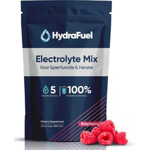 HydraFuel - Electrolytes Poeder - Elektrolyten Mix - Kalium - Magnesium - Calcium - Natrium - Keto - Sportdrank - Framboos - 60 Servings