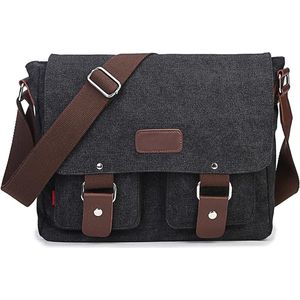 Canvas Schoudertassen voor Heren - Meerdere Vakken Multifunctionele Tas met Verstelbare Schouderband Washing Machine