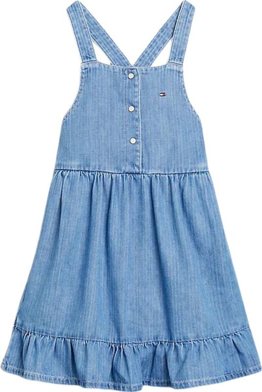 Tommy Hilfiger STRAPPY SUMMERY DENIM DRESS Meisjes Jurk - Denim - Maat 14