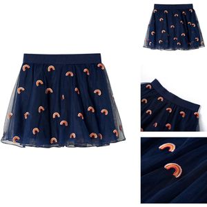 vidaXL Kinderrokje - Kinderrokjes - Kinderkleding - Kinderkled - Kinderrokje met tule 116 marineblauw