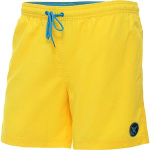 Ladeheid LA-LA40-128-SWS Heren Zwembroek - Zwemshorts - met zijzakken en achterzak - sneldrogend - met binnenslip van mesh - Koordsluiting - Polyester - Geel - S