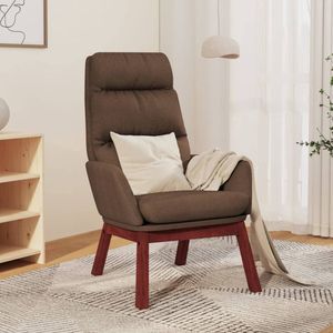 The Living Store Fauteuil - Relaxstoel - Bruin - 70 x 77 x 98 cm - Dik gevoerd - Stof