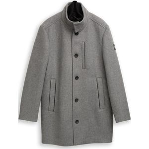 Tom Tailor - Lange Wollen Jas - Regular Fit - Opstaande Kraag
