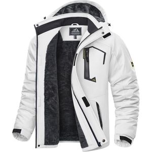 Heren Waterdichte Fleece Winterjas met Afneembare Capuchon