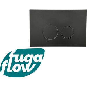 FugaFlow Eccelente Press Bedieningsplaat - bedieningspaneel voor Geberit UP320 inbouwreservoir - dualflush - ronde knoppen - metaal zwart mat