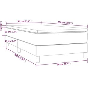 VidaXL Boxspring Matras Stof Taupe 90x200 cm