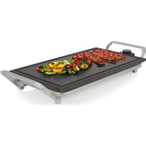 Princess 103150 Table Chef Premium Stone - Grillplaat - Bakplaat - PFAS-vrij - 46x26cm - Gourmet - 4 tot 6 personen - 1500W - Extra lang snoer