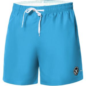 Ladeheid LA-LA40-198-SWS Heren Zwembroek - Zwemshorts - met zijzakken en achterzak - sneldrogend - met binnenslip van mesh - Koordsluiting - Polyester - Lichtblauw – 4XL
