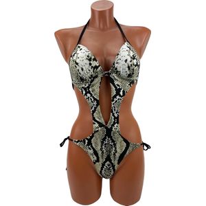 Dames bikini - Slang print -Monokini - 1 delige- Maat S/M