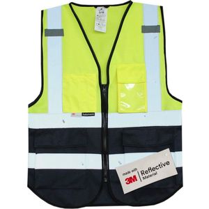 3M Reflecterende vest met hoge zichtbaarheid - Gemaakt van 3M reflecterend materiaal - Met 4 voorzakken en ritssluiting maatL,XL.