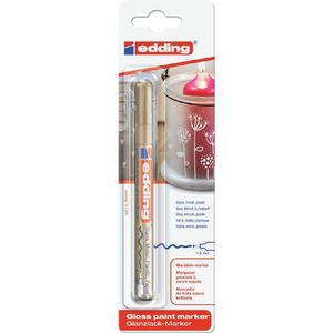 Viltstift edding 751 lak rond 1-2mm goud | Blister a 1 stuk | 10 stuks