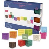 Blokkenset voor Baby - 12 Stuks - Tachan - Rubber Blokken met Textuur - Duurzaam en Veilig - Zacht - Multicolor