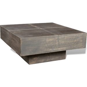 The Living Store Houten Salontafel Retro - Vierkant 68x68x30cm - Massief Mango