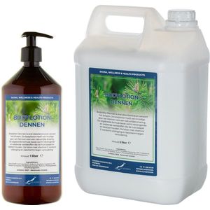 Bodylotion Dennen 1 Liter met gratis pompje - hervulbaar + Jerrycan 5 Liter navulling