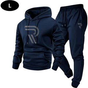Livano Joggingpak Heren - Huispak - Volwassenen - Trainingspak - Comfortabel - Jogging Pak - Joggingsbroek - Marineblauw - M