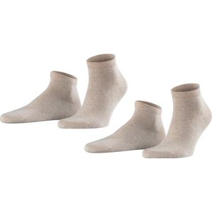 FALKE Happy 2-Pack katoen multipack sneakersokken heren beige - Maat 43-46