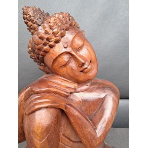 Bouddha zen/bois/fait main/32 cm