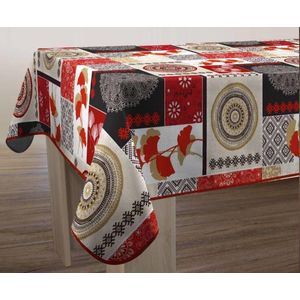 Tafelkleed anti-vlek Patchwork rouge 240 x 150 cm Tafellaken - Decoratieve Tafel Accessoires - Woonkamer Decoratie - Bonne et Plus®