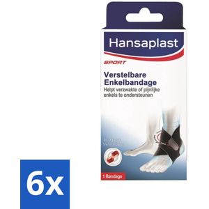 6 x Hansaplast - Sport Enkel Bandage - Enkelsteun - Enkel Brace - Verstelbaar - Zwart - Enkelbandage - Enkel Steun - Enkel Brace - Sportblessure - Enkelverstuiking
