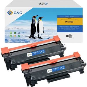 G&G - Toner - Zwart - Vervangt Brother TN-2420 XL - Compatibel 2-pak - 3000 pagina's
