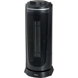 Termozeta - 2-in-1 Heater/Luchtfilter - Keramisch Torenventilator - Automatisch Draaien - Thermische beveiliging - Wasbaar Filter - Kachel - Binnenhuis - Zwart