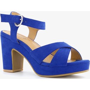 Blue Box dames sandalen met hak kobalt blauw - Maat 38