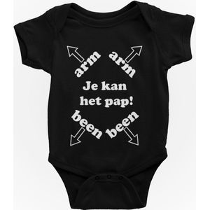 Passie voor Stickers Baby rompertje zwart: Arm been je kan het pap 50/56
