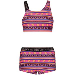 Just Beach J401-5014 Meisjes Bikini - Purple aztek - Maat 146-152