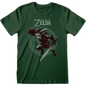 T-Shirt met Korte Mouwen The Legend of Zelda Link Pose Groen Uniseks - S