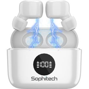 SophiBuds Draadloze Oordopjes Bluetooth – Oortjes draadloos – Oordopjes draadloos – Draadloze oortjes bluetooth – Noise cancelling ENC – Universeel – BT 5.4 – Wit