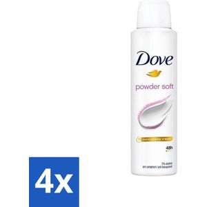 4 x Dove - Deospray - Powder Soft - 150 ml - Deodorant - Dove - Poederachtige Geur - Langdurige Bescherming - Alcoholvrij