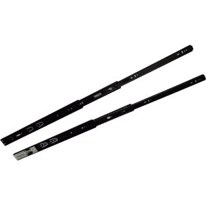 Hoexs - Laderails - Softclose - 50cm - Zwart - Set van 2 - Ladegeleiders - Volledig uittrekbaar