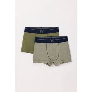 Woody duopack boxershorts jongens/heren - kakigroen gestreept - 242-12-QLM-Z/059 - maat 176