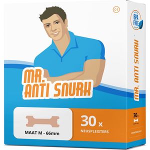 Mr. Anti Snurk ™ - 30 Neuspleisters - Maat 66mm medium/large - Anti Snurk Pleisters - 30 Neusstrips - Sterke kleefstof - Eenvoudig te verwijderen - Direct resultaat
