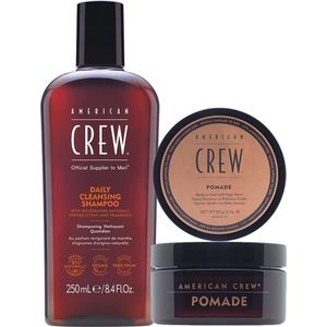 American Crew - Daily Shampoo & Pomade Set - 250+85ml