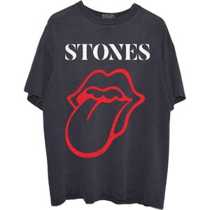The Rolling Stones - Sixty Classic Vintage Tongue Heren T-shirt - L - Zwart
