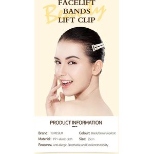 Onzichtbare Dubbel Elastisch Face Lifting Band - Invisible Wrinkle Lifting Elastic Band Adjustable Instant Face Lifting for Woman-Zwart-Beige-Bruin-Blond-Brunette