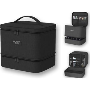 Moods Gellac - Nagellak Opbergtas - Zwart - Organizer Koffer voor 30 Flesjes - Dubbellaags