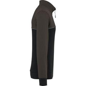Sweatshirt Unisex XS WK. Designed To Work 1/4-ritskraag Lange mouw Black / Dark Grey 60% Katoen, 40% Polyester