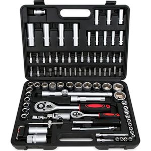 Schwartzmann Gereedschapset - 94-Delige Gereedschapset in Koffer - Toolbox - Gereedschapskoffer Gevuld - Gereedschapskist - Schroevendraaierset - Aluminium - Handgereedschap - Basisgereedschap - Zwart