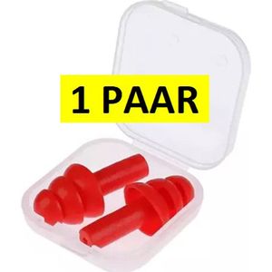 Oordoppen 25 DB - Festival Oordopjes - Snurken - Klussen - Incl. Bewaardoosjes - 1 Paar - Rood