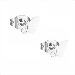 Aramat jewels ® - Oorstekers vlinder zweerknopjes  chirurgisch staal zilverkleurig 9mm
