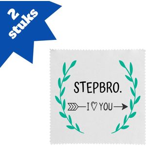 Akyol - stepbro i love you brillendoekjes - Broer - de liefste stiefbroer - verjaardag - cadeautje voor broer - broer artikelen - kado - geschenk - 17,8 bij 17,8 cm - 2 stuks