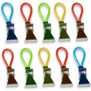 Handdoekclips - Handdoeklusjes met Clip - Handdoekknijpers - Badlaken Knijpers - Handdoekklem - Handdoekklemmetjes - Theedoek Haakje - Handdoekhaakjes - Handdoekhouders - Ophanghaakjes voor Theedoeken - Veelkleurig - 10 Stuks