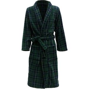 Groene Fleece Badjas in Schotse Ruit voor Dames