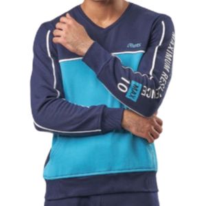 Embrator mannen Trui blauw/lime/grijs maat S