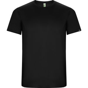 Zwart unisex ECO sportshirt korte mouwen 'Imola' merk Roly maat XXL