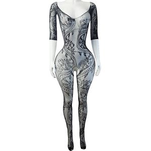 BamBella ® - Panty pak -Onesize - body suit - Dames - Onesize - Erotische jumpsuit van kant lingerie zwart